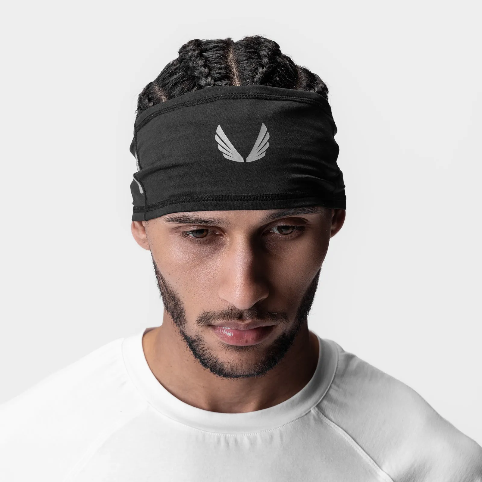 0629. ASRV x Outlast Phase Change Headband - Black "Reflective Wings" ASRV