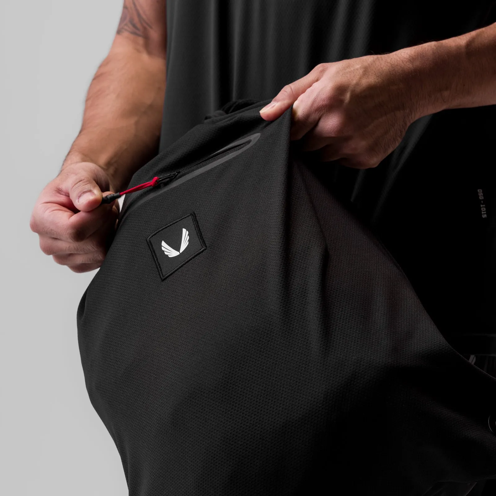 1084. Antibacterial Mesh Drawstring Bag - Black ASRV