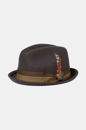 20th Anniversary Gain Fedora - Chocolate/Gold Brixton