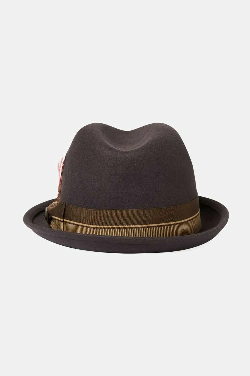 20th Anniversary Gain Fedora - Chocolate/Gold Brixton