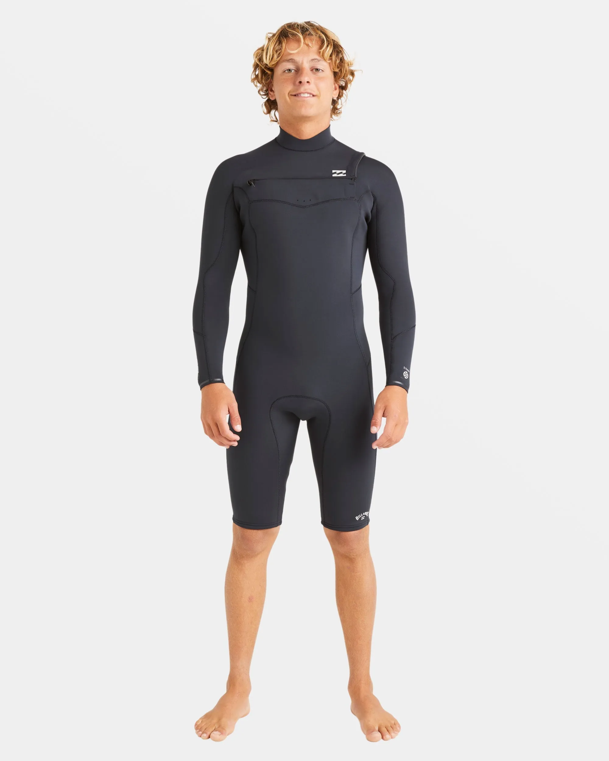 2/2mm Absolute Natural Upcycler GBS Chest Zip Long Sleeve Springsuit - Black Billabong