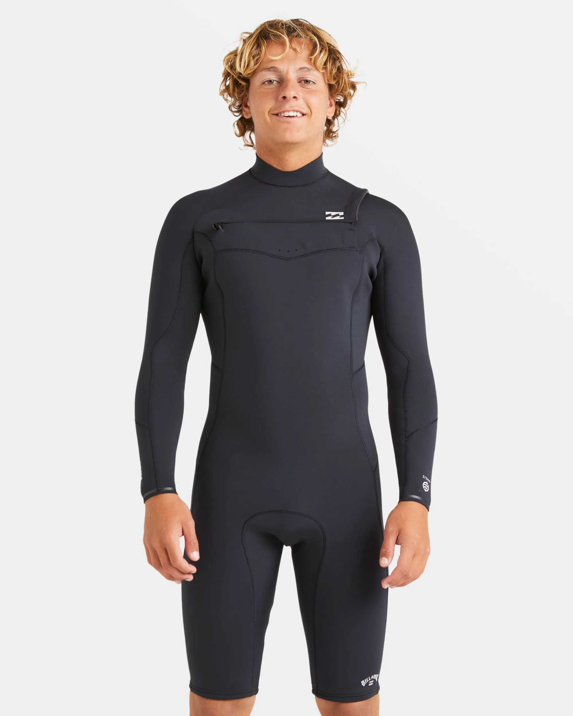 2/2mm Absolute Natural Upcycler GBS Chest Zip Long Sleeve Springsuit - Black Billabong