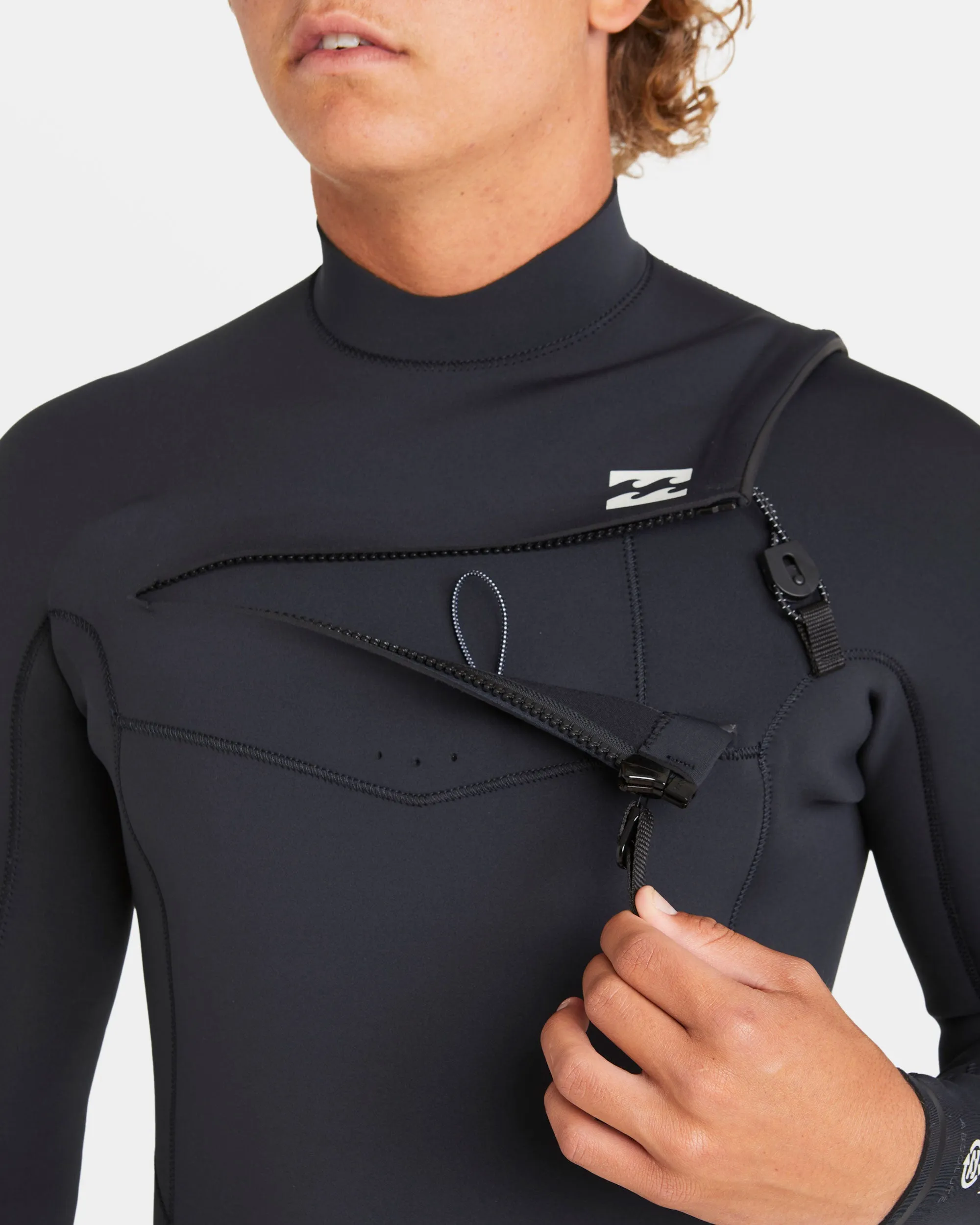 2/2mm Absolute Natural Upcycler GBS Chest Zip Long Sleeve Springsuit - Black Billabong