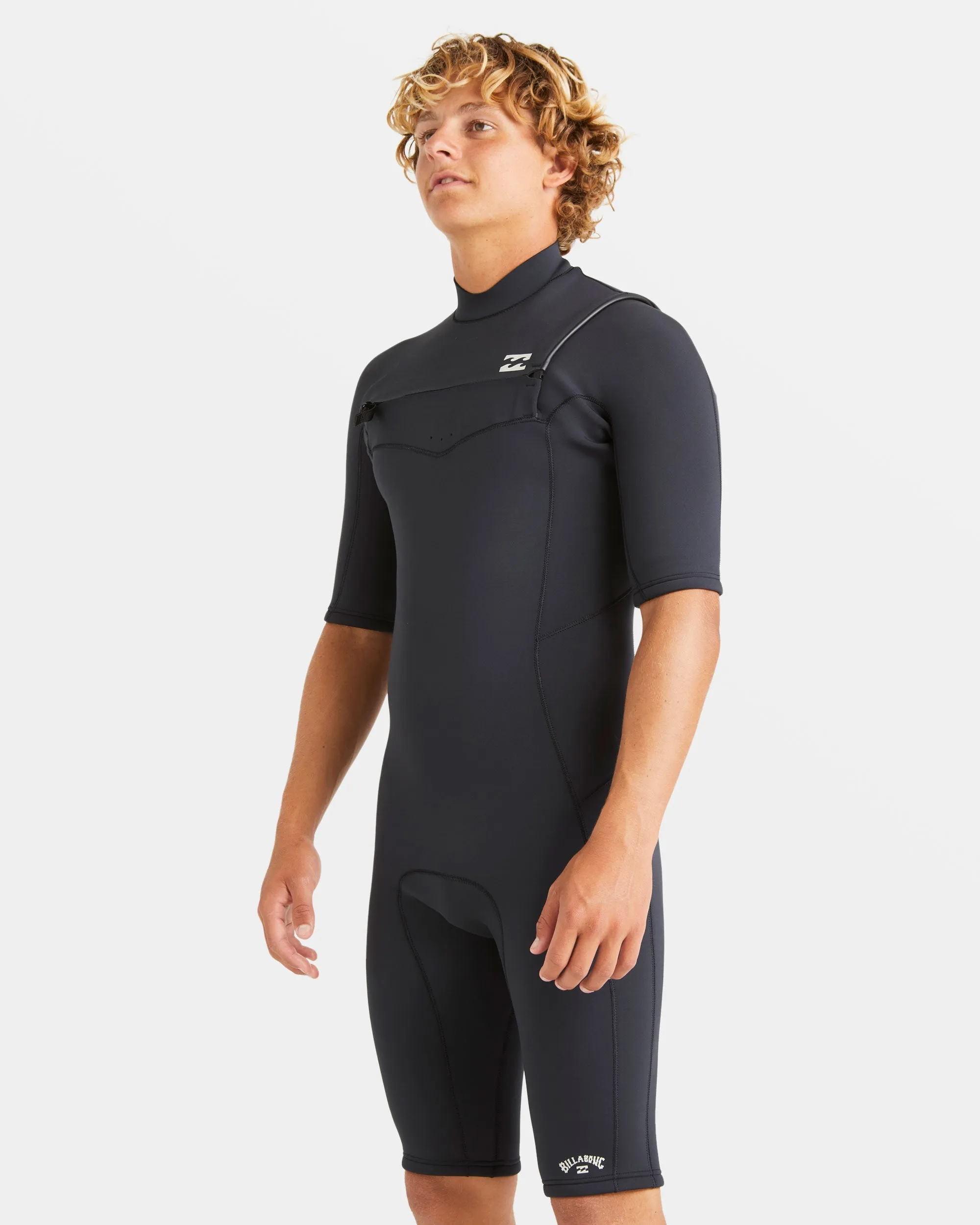 2/2mm Absolute Natural Upcycler GBS Chest Zip Short Sleeve Springsuit - Black Billabong