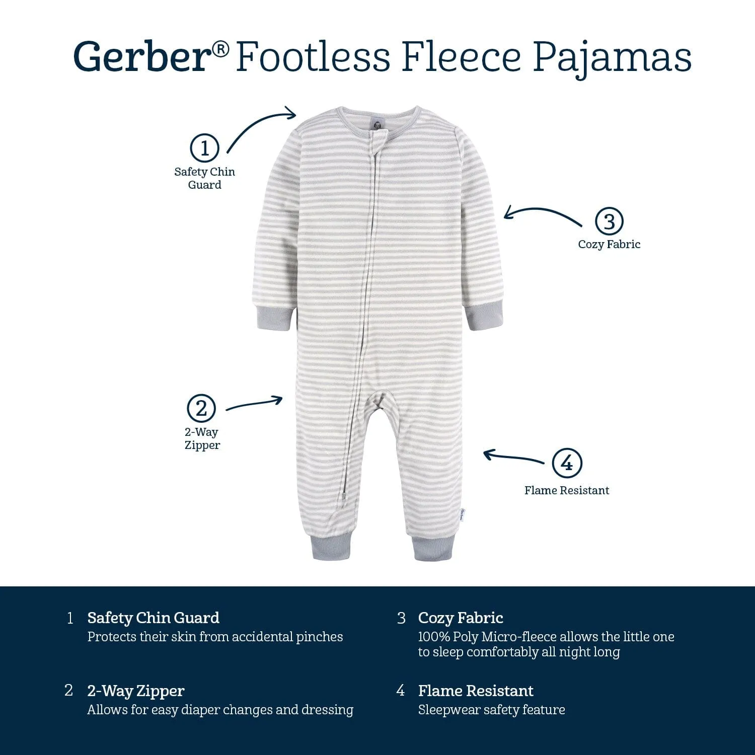 3-Pack Infant & Toddler Boys Camping Footless Fleece Pajamas Gerber Childrenswea