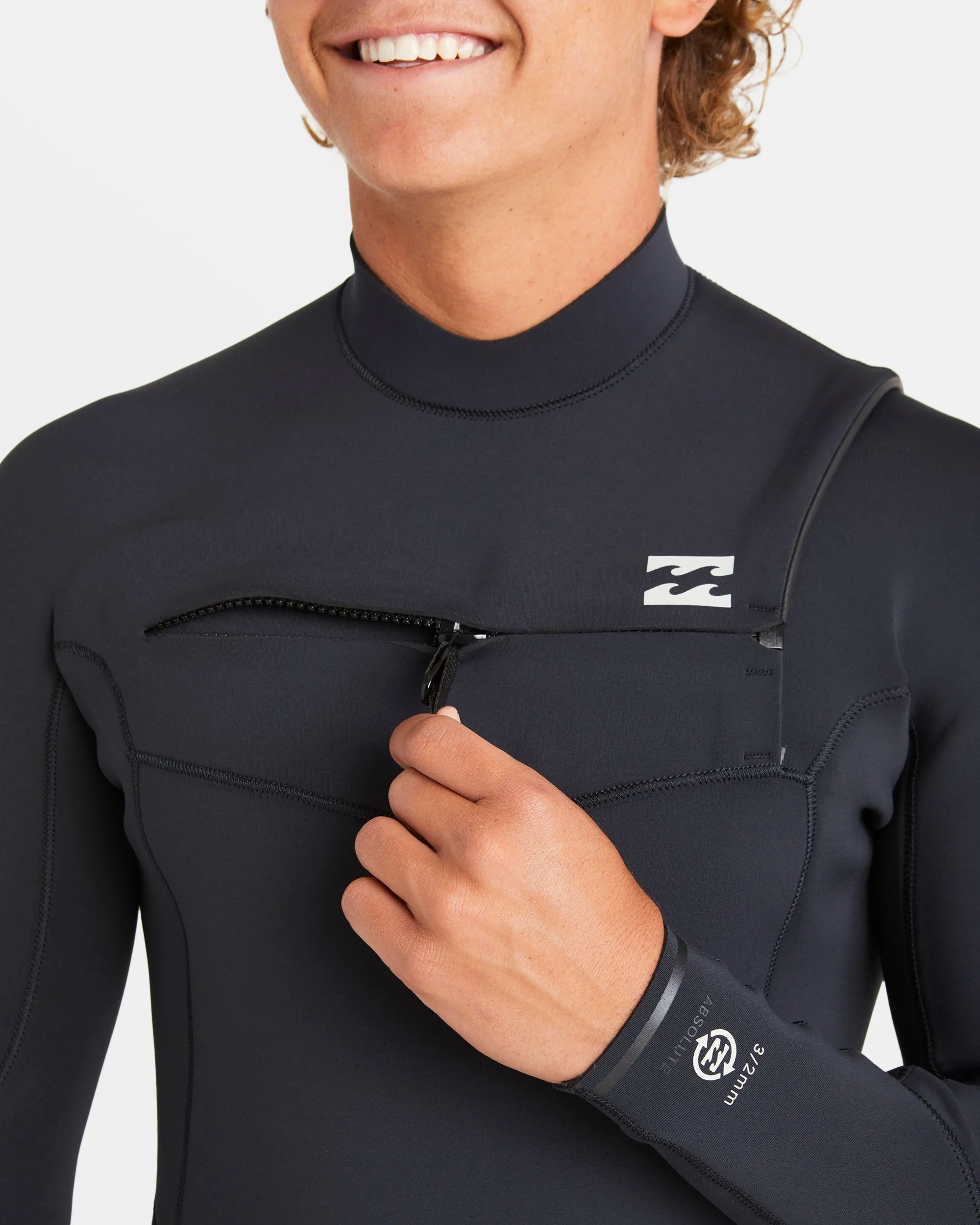 3/2mm Absolute Natural Upcycler GBS Chest Zip Wetsuit - Black Billabong