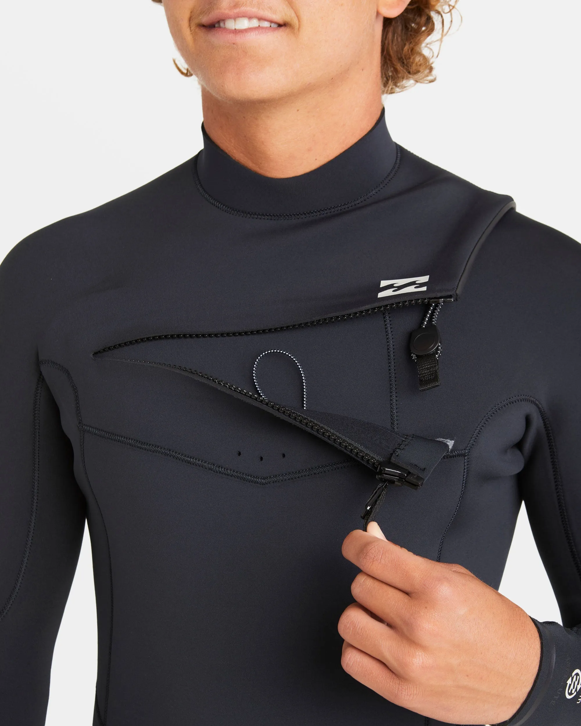 3/2mm Absolute Natural Upcycler GBS Chest Zip Wetsuit - Black Billabong