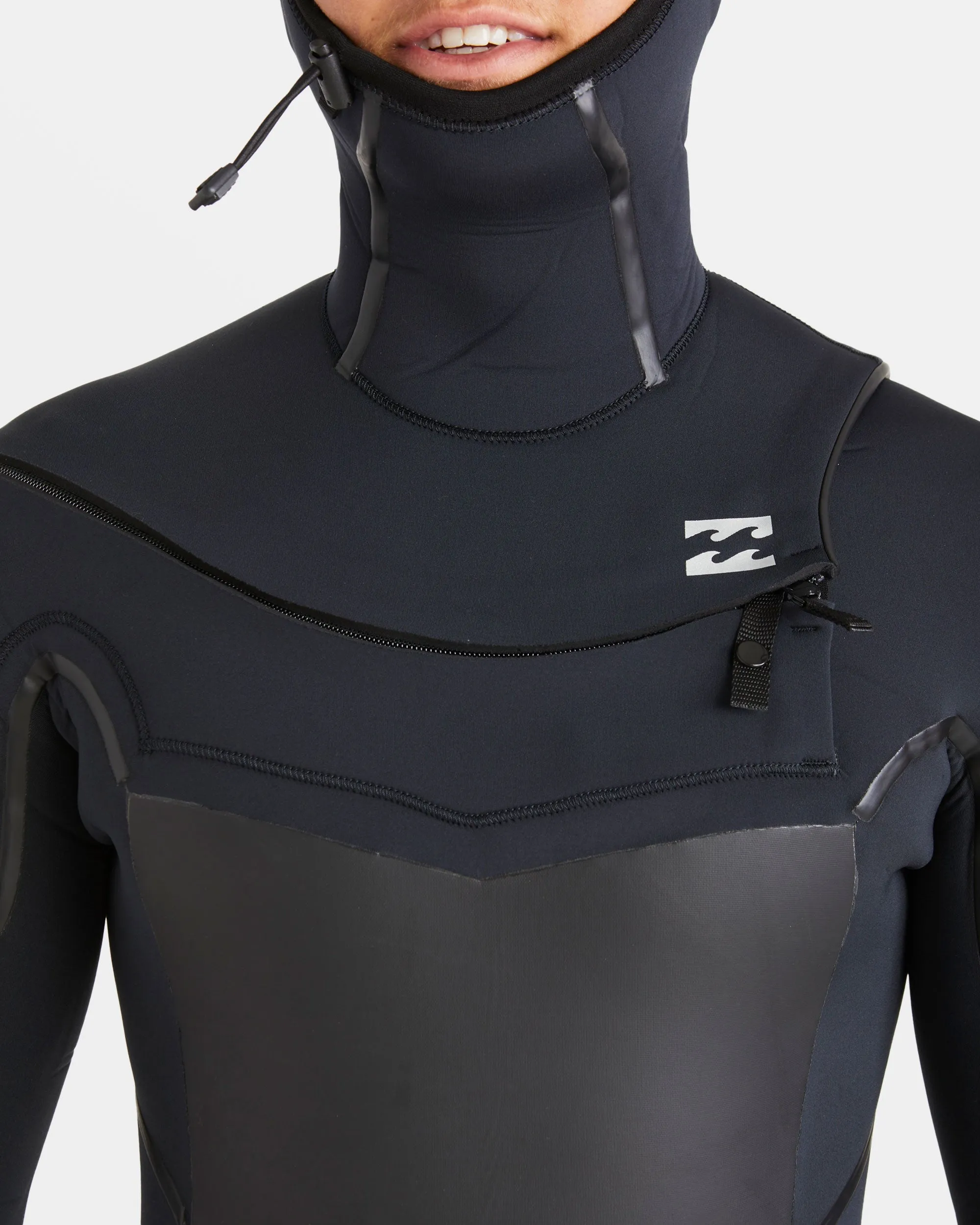 5/4mm Absolute Natural  Upcycler Welded Chest Zip Hooded Wetsuit - Black Billabong