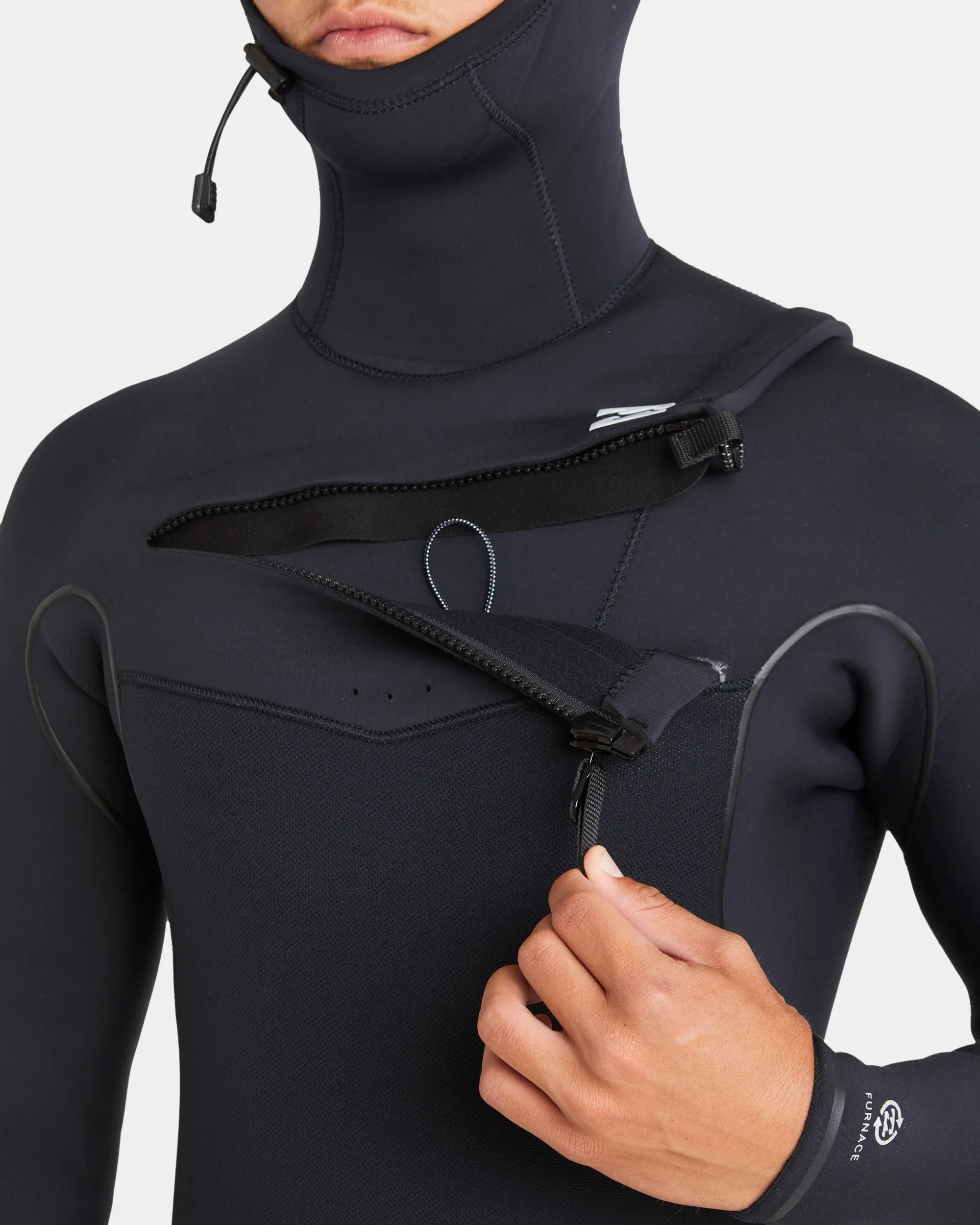 6/5mm Furnace Natural Upcycler Welded Chest Zip Wetsuit - Black Billabong