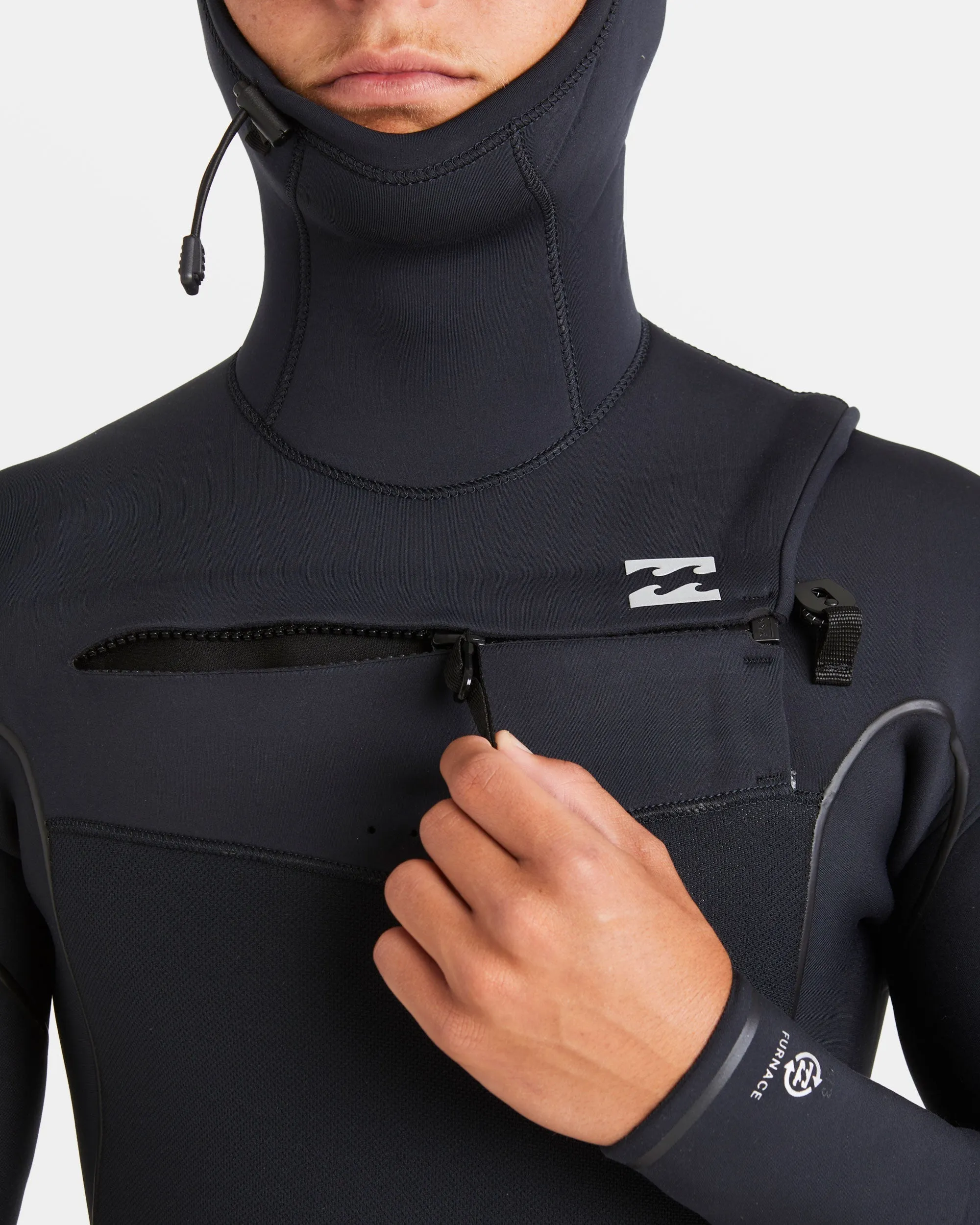 6/5mm Furnace Natural Upcycler Welded Chest Zip Wetsuit - Black Billabong