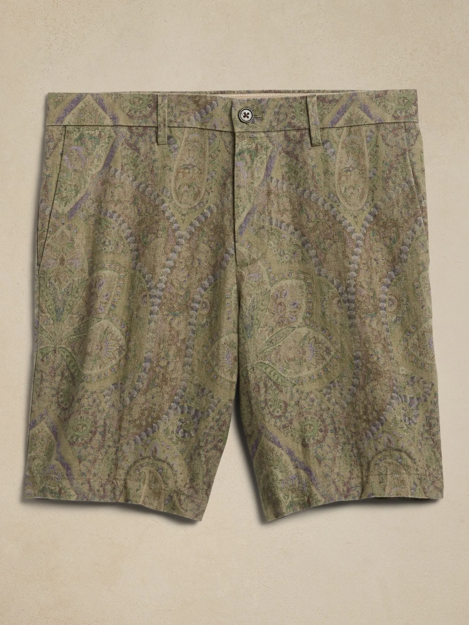 9" Paisley Linen Short Banana Republic
