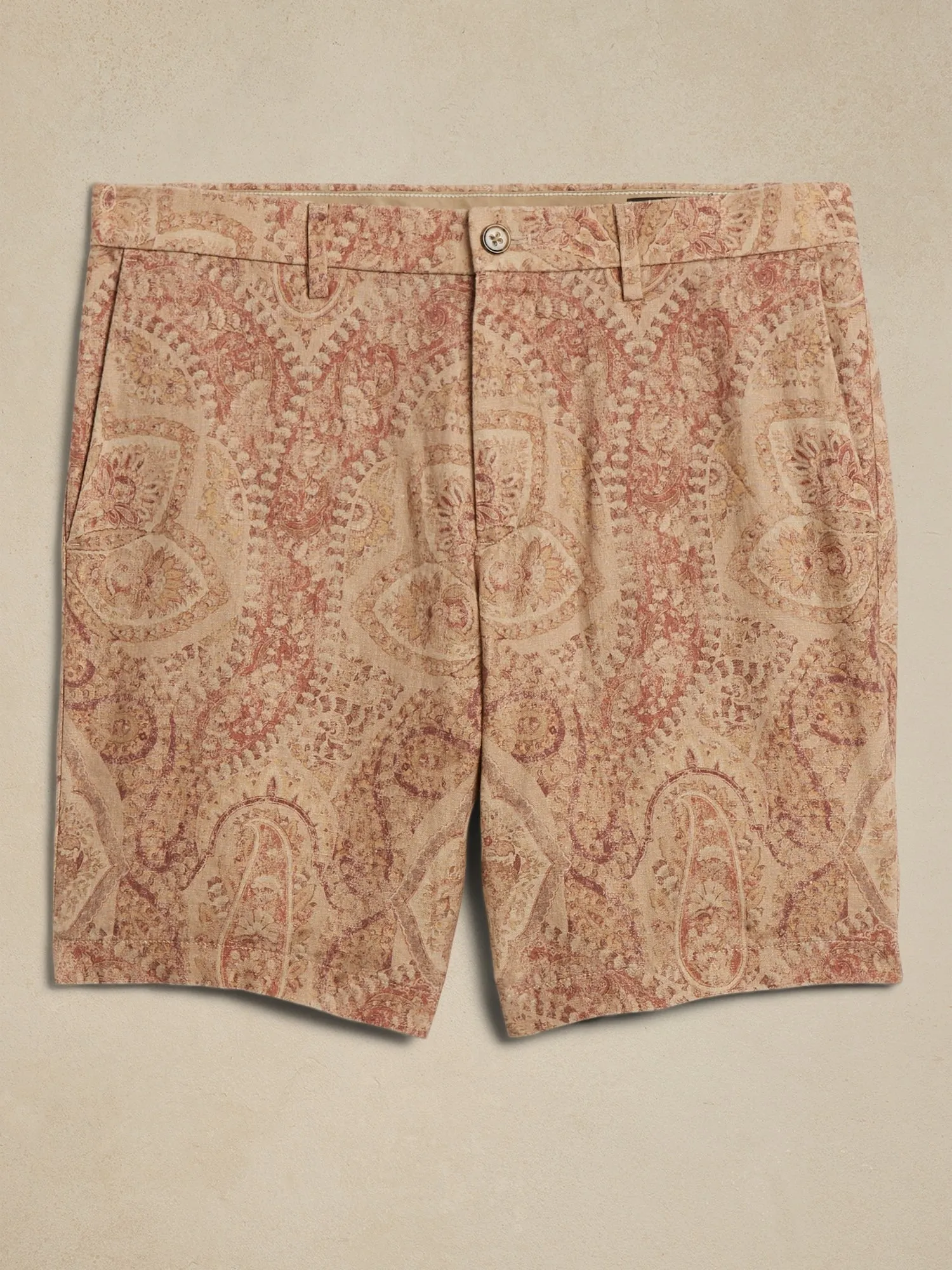 9" Paisley Linen Short Banana Republic