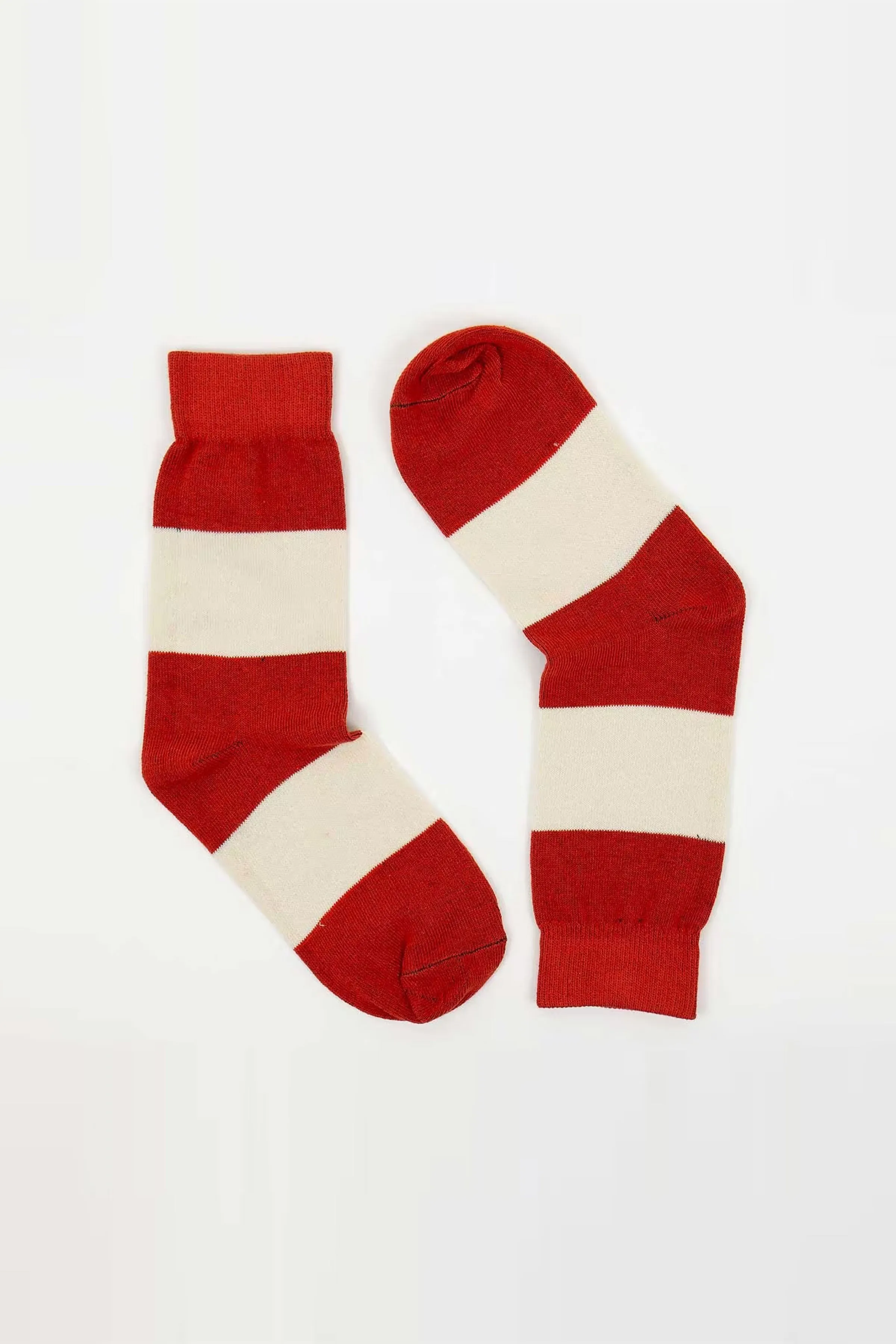 A World of Craft Socks (Red/Creamy White)