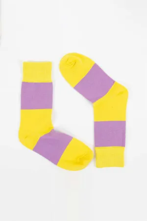 A World of Craft Socks (Yellow/Lilac)
