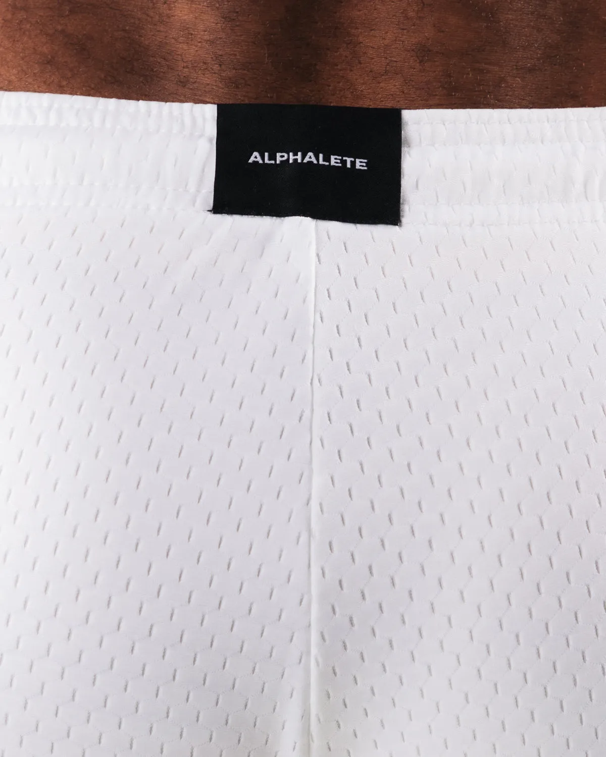 AA Mesh Short 6 - White Alphalete Athletics