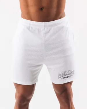 AA Mesh Short 6 - White Alphalete Athletics