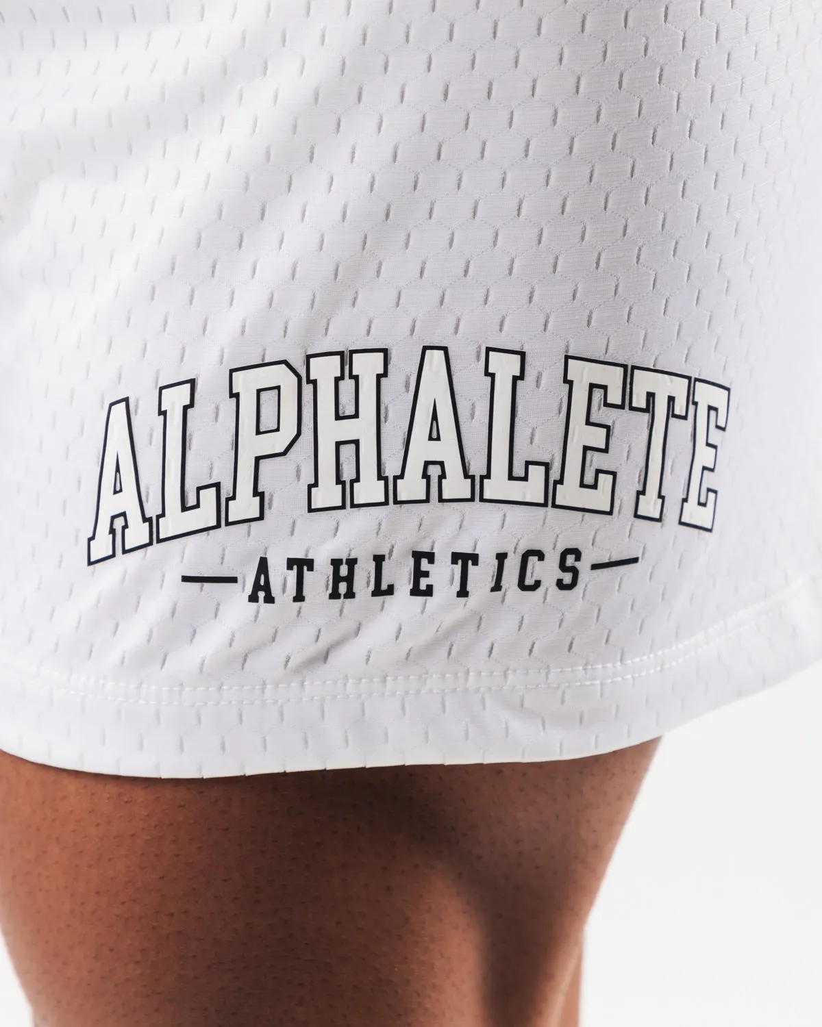 AA Mesh Short 6 - White Alphalete Athletics