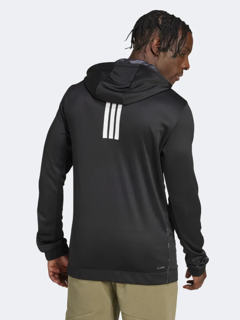 Adidas Camo Full Zip Men Training Hoody Black