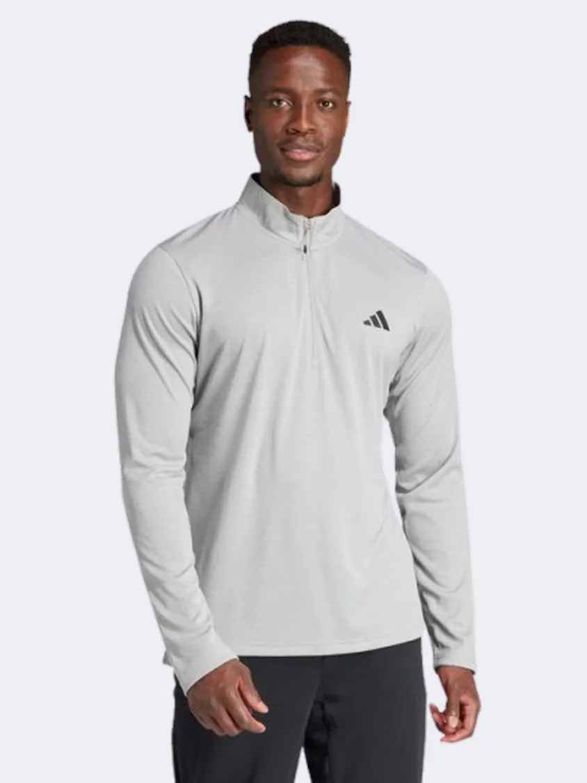 Adidas Essentials Training Men Training Sweatshirt Medium Grey Heather