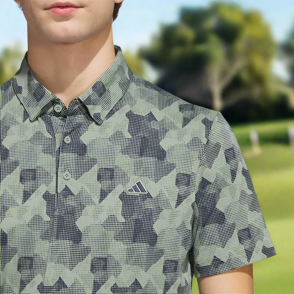 adidas Go-To Printed Polo Shirt - Silver Green/Collegiate Navy