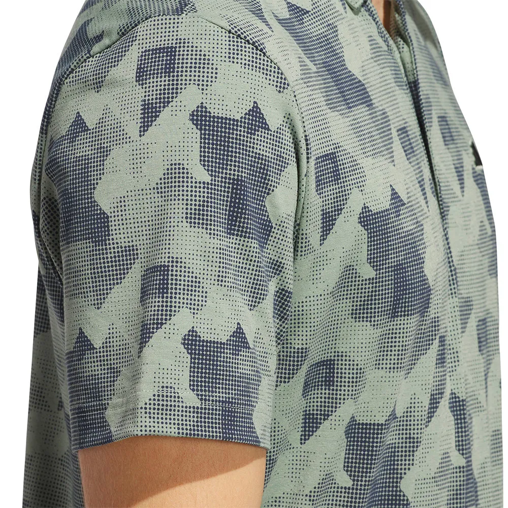adidas Go-To Printed Polo Shirt - Silver Green/Collegiate Navy