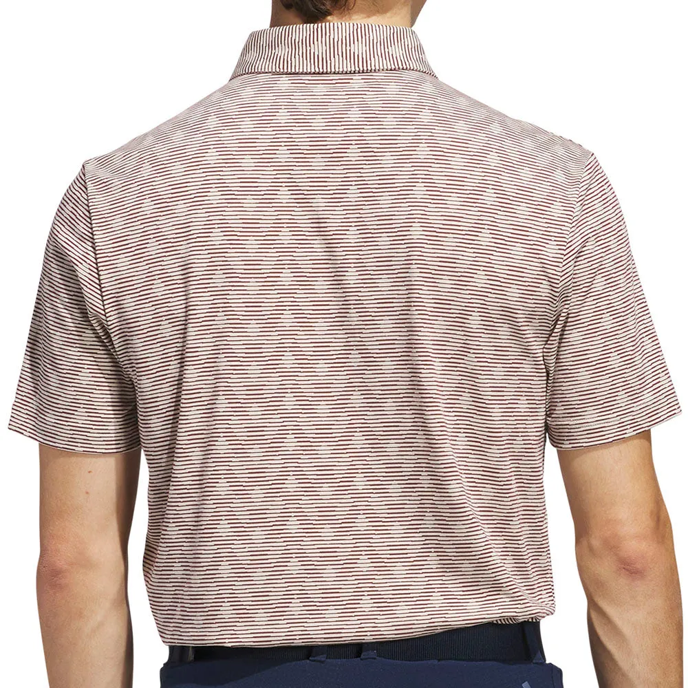 adidas Go-To Printed Stripe Polo Shirt - Alumina/Aurora Ruby