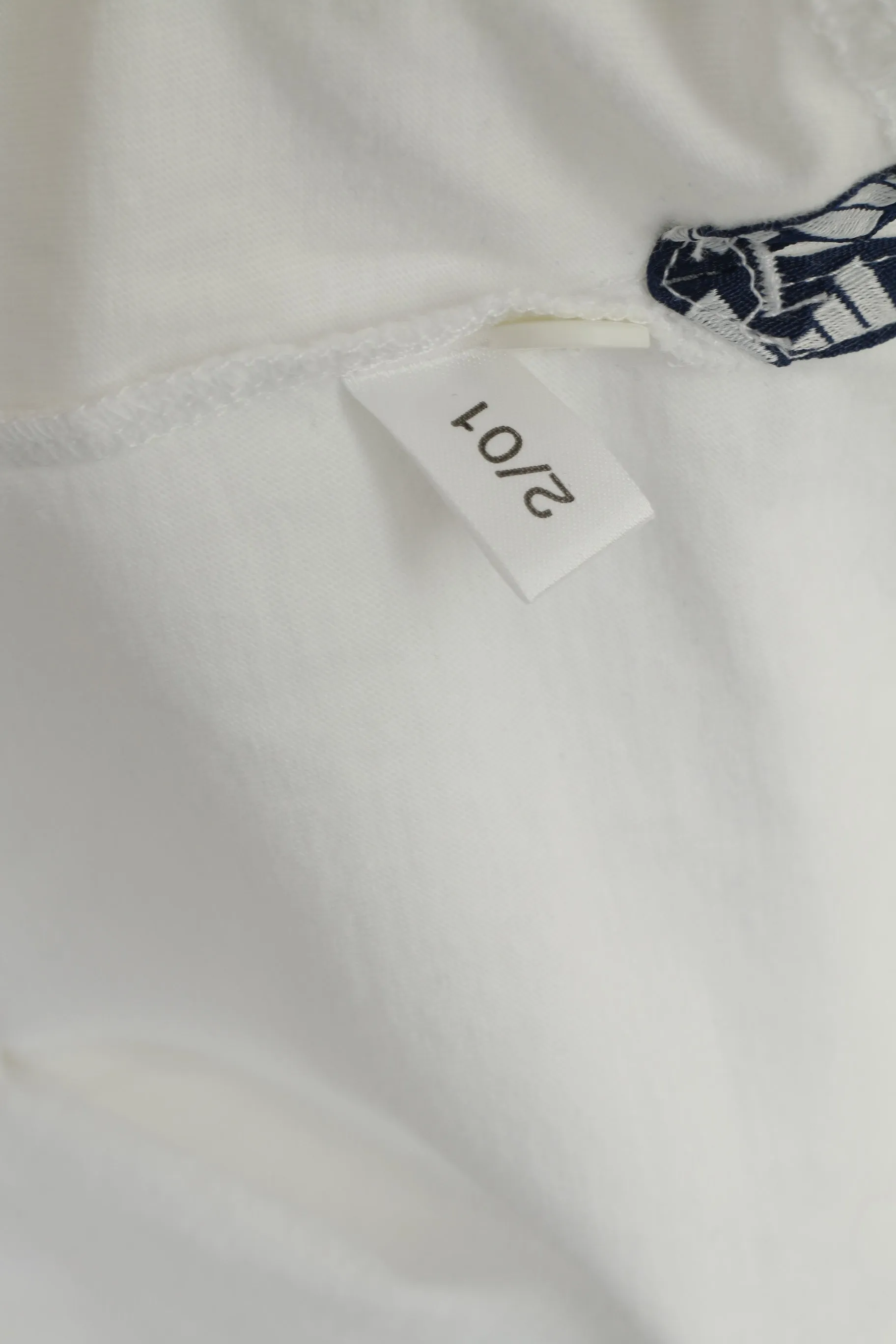 Adidas Men L Polo Shirt White Navy Collar Cotton Vintage Sportswear Sport Top