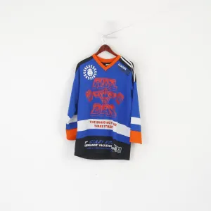 Adidas Men M Long Sleeved Shirt Blue Sample Weightlifting Skateboarding Jersey Top