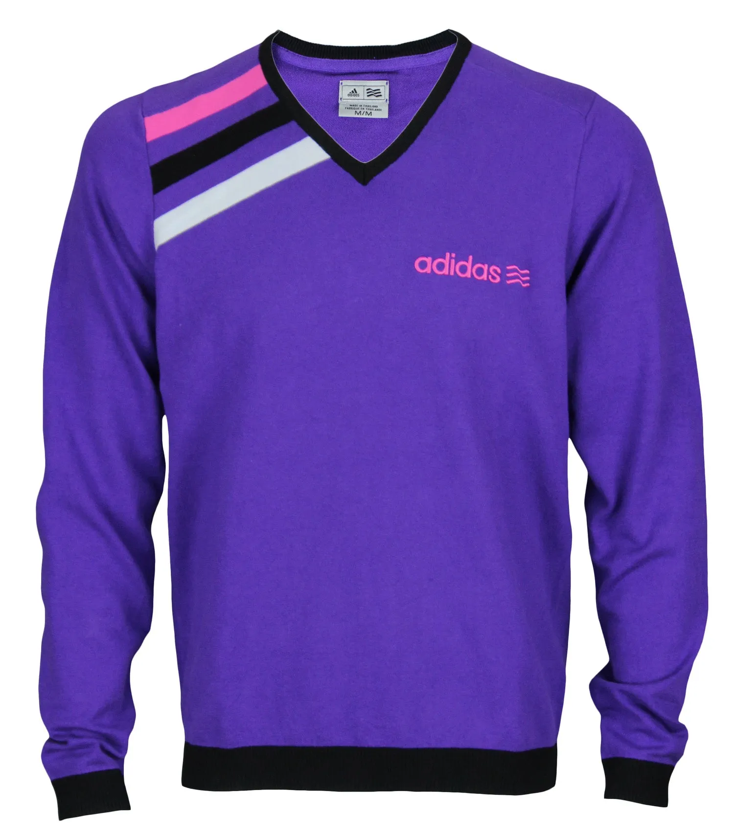 Adidas Mens Athletic Long Sleeve V-Neck Pullover Sweater