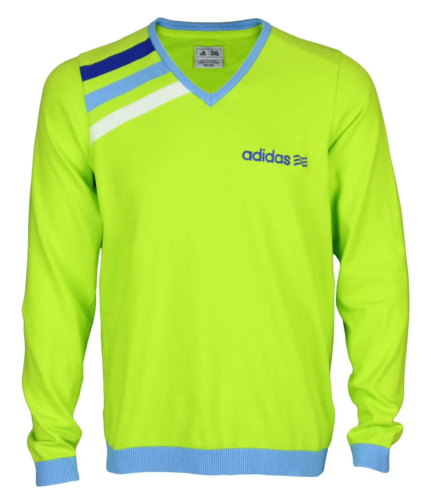 Adidas Mens Athletic Long Sleeve V-Neck Pullover Sweater