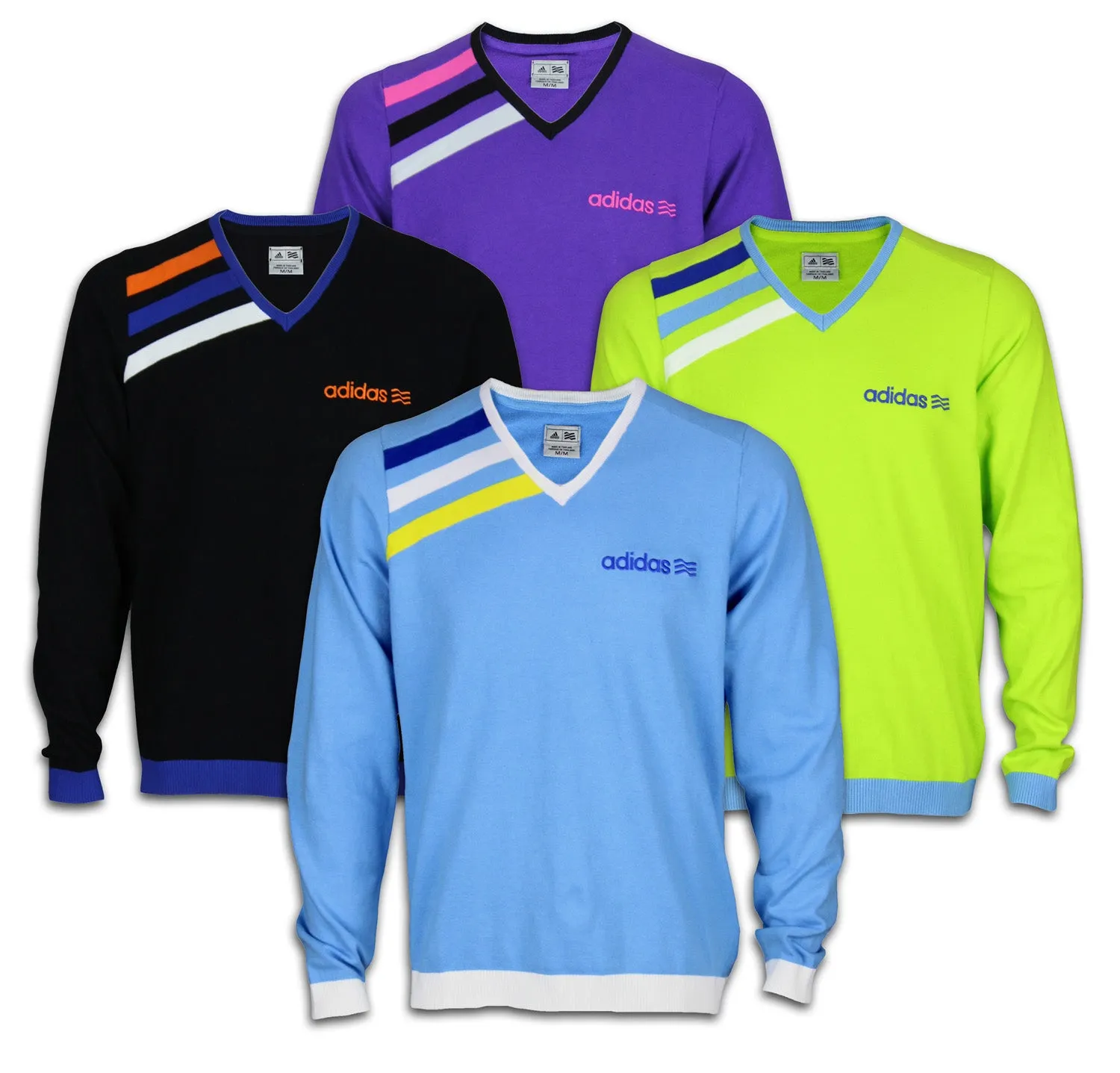 Adidas Mens Athletic Long Sleeve V-Neck Pullover Sweater