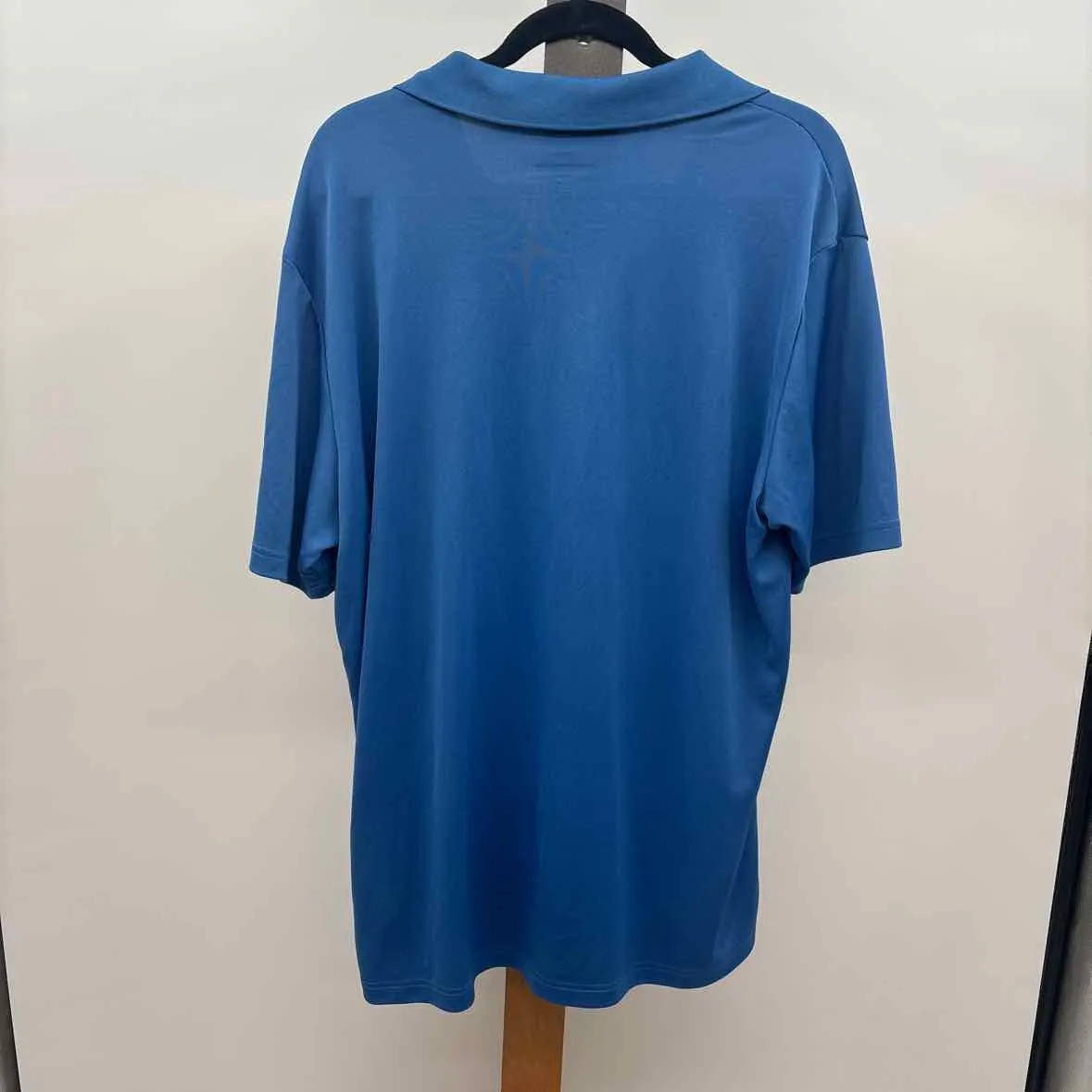 Adidas Men's Size 2XL Blue Solid Short Sleeve Shirt