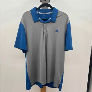 Adidas Men's Size XL Gray Solid Short Sleeve Shirt