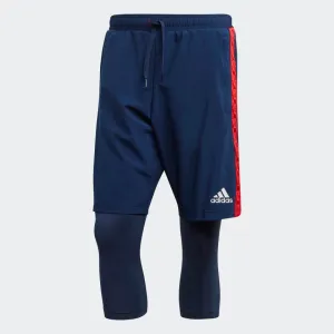 Adidas Men's Tan Shont 2 in 1 Shorts, Team Navy