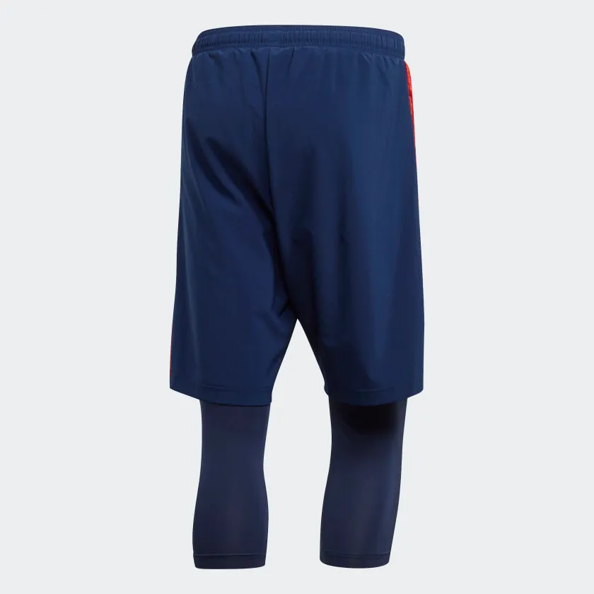 Adidas Men's Tan Shont 2 in 1 Shorts, Team Navy