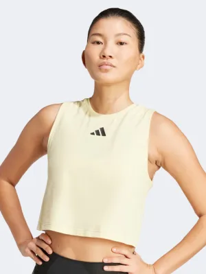 Adidas Power 3 Stripes Boxy Women Training Tank Yellow