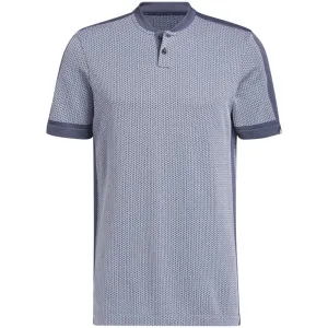 adidas Tour Textured Primeknit Polo Shirt - White/Collegiate Navy