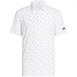 adidas Ultimate365 Printed Mesh Polo Shirt - White/Black