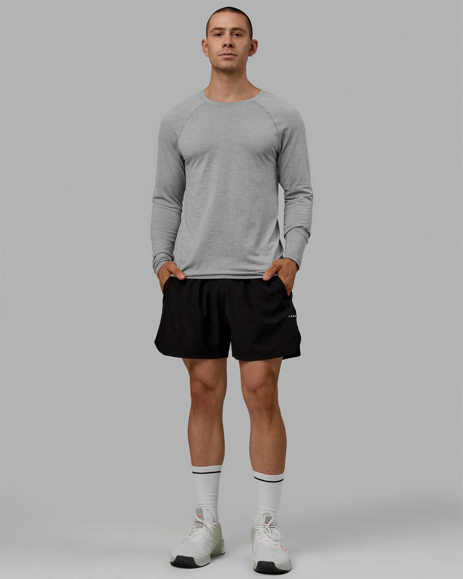 AeroFLX  Seamless Long Sleeve Tee - Lt Grey Marl
