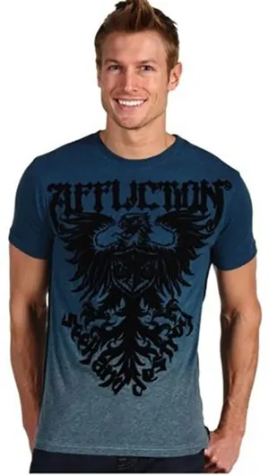 Affliction Employ Mens Tee Shirt Pacific Blue