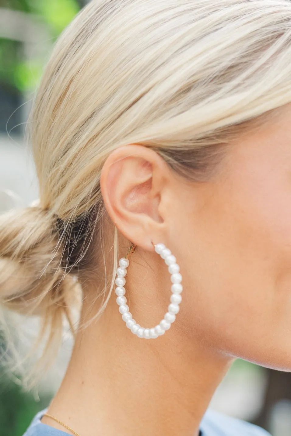All Class Pearl Hoop Earrings