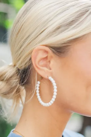 All Class Pearl Hoop Earrings