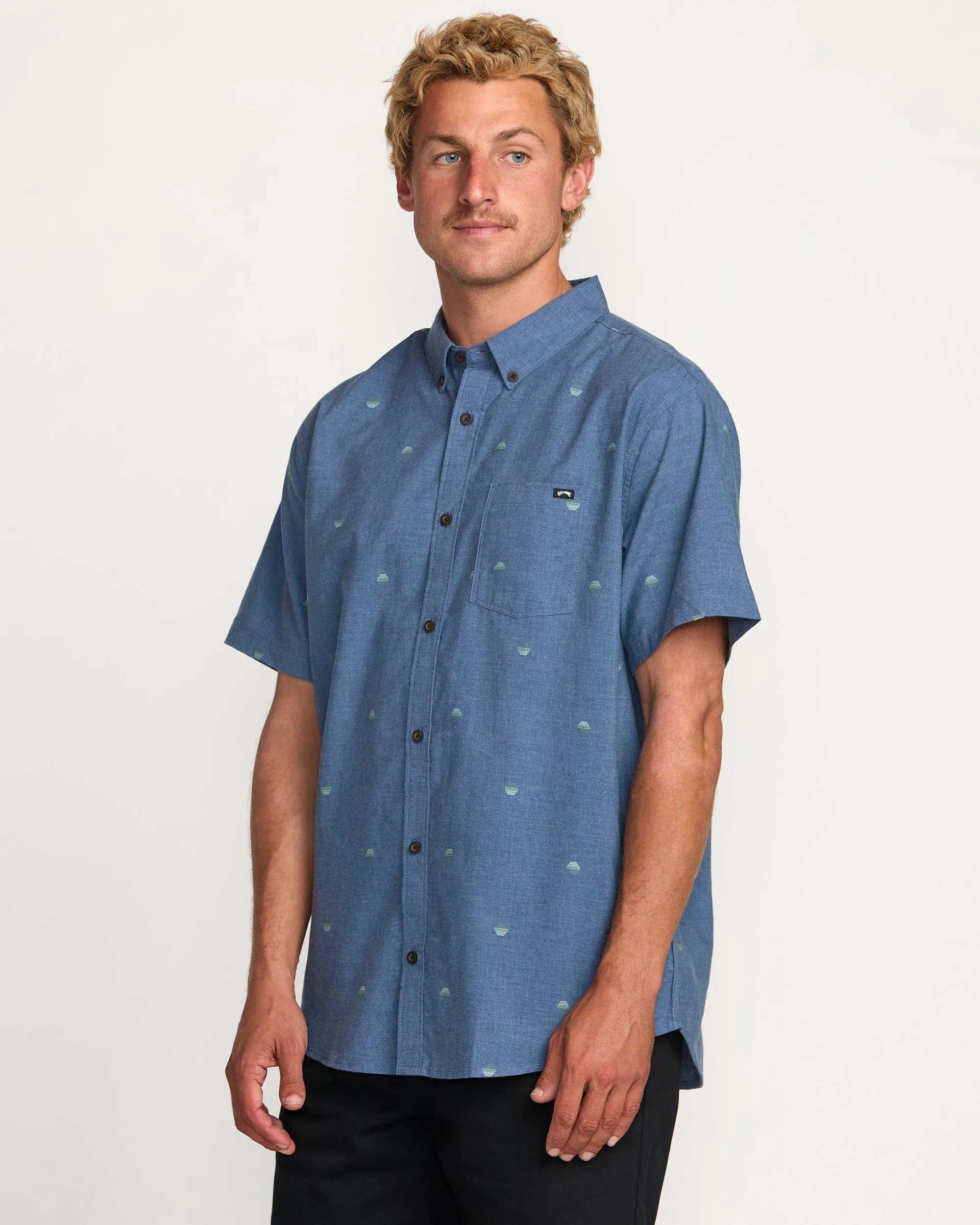 All Day Jacquard Short Sleeve Shirt - Deep Blue Billabong