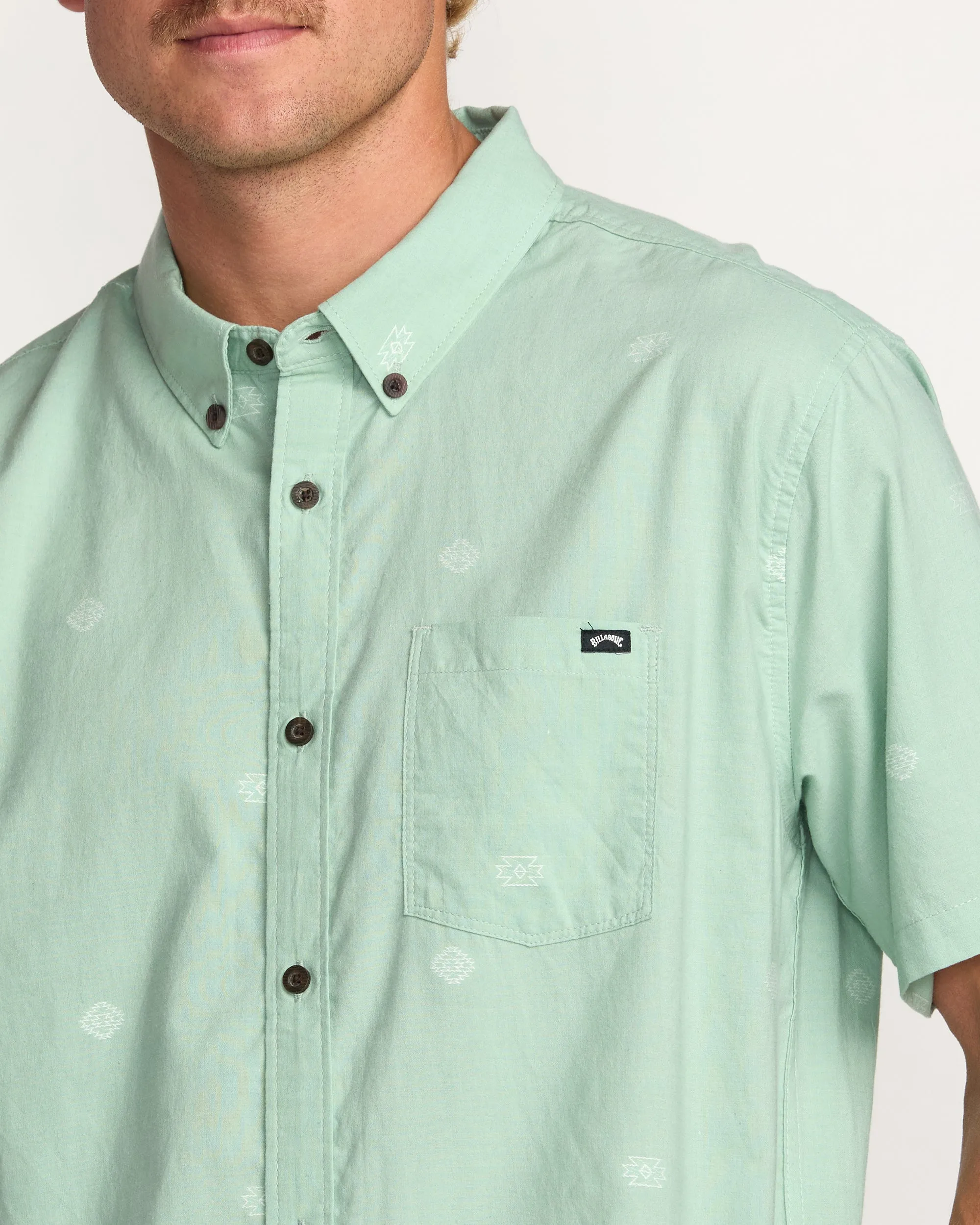 All Day Jacquard Short Sleeve Shirt - Seafoam Billabong