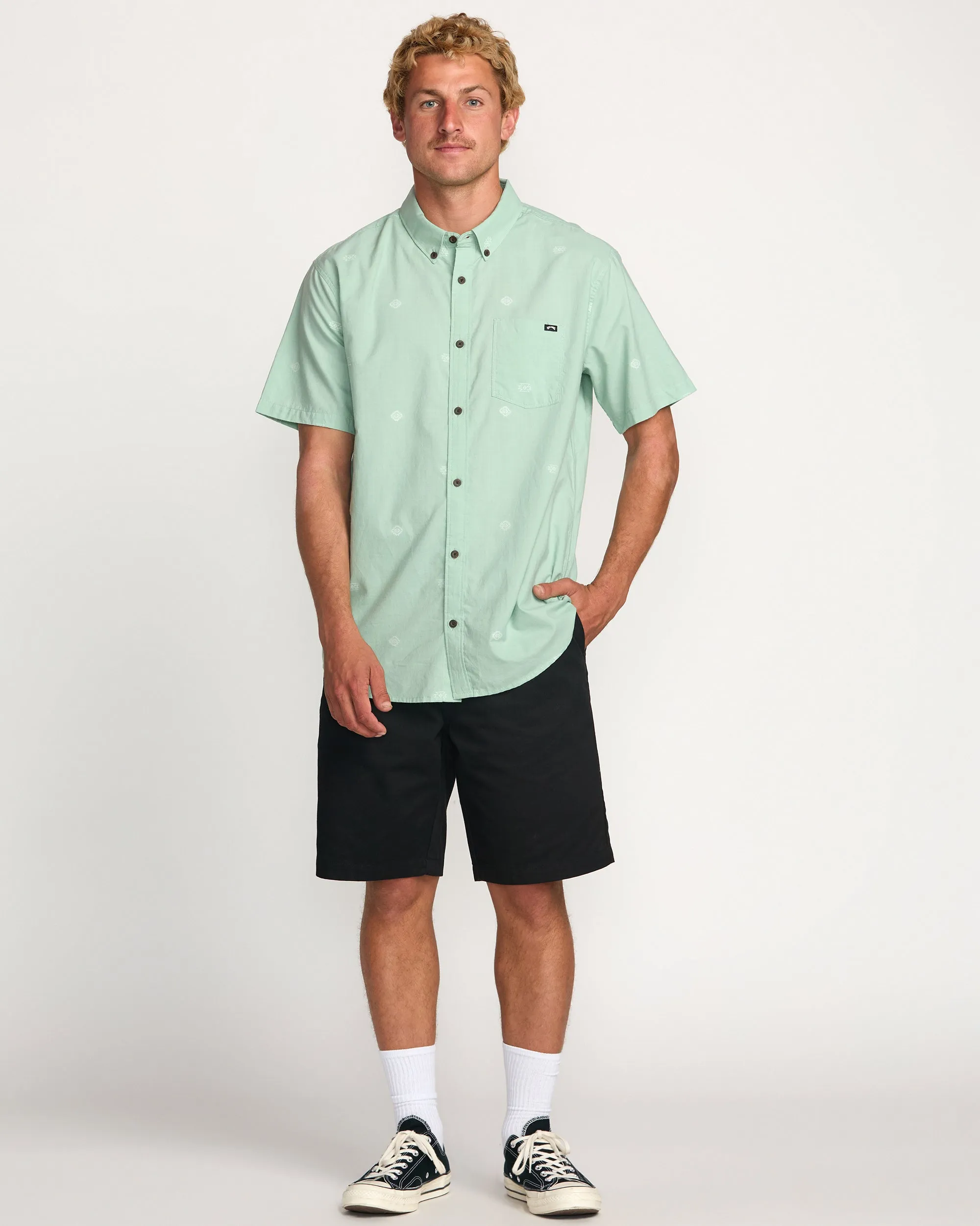 All Day Jacquard Short Sleeve Shirt - Seafoam Billabong