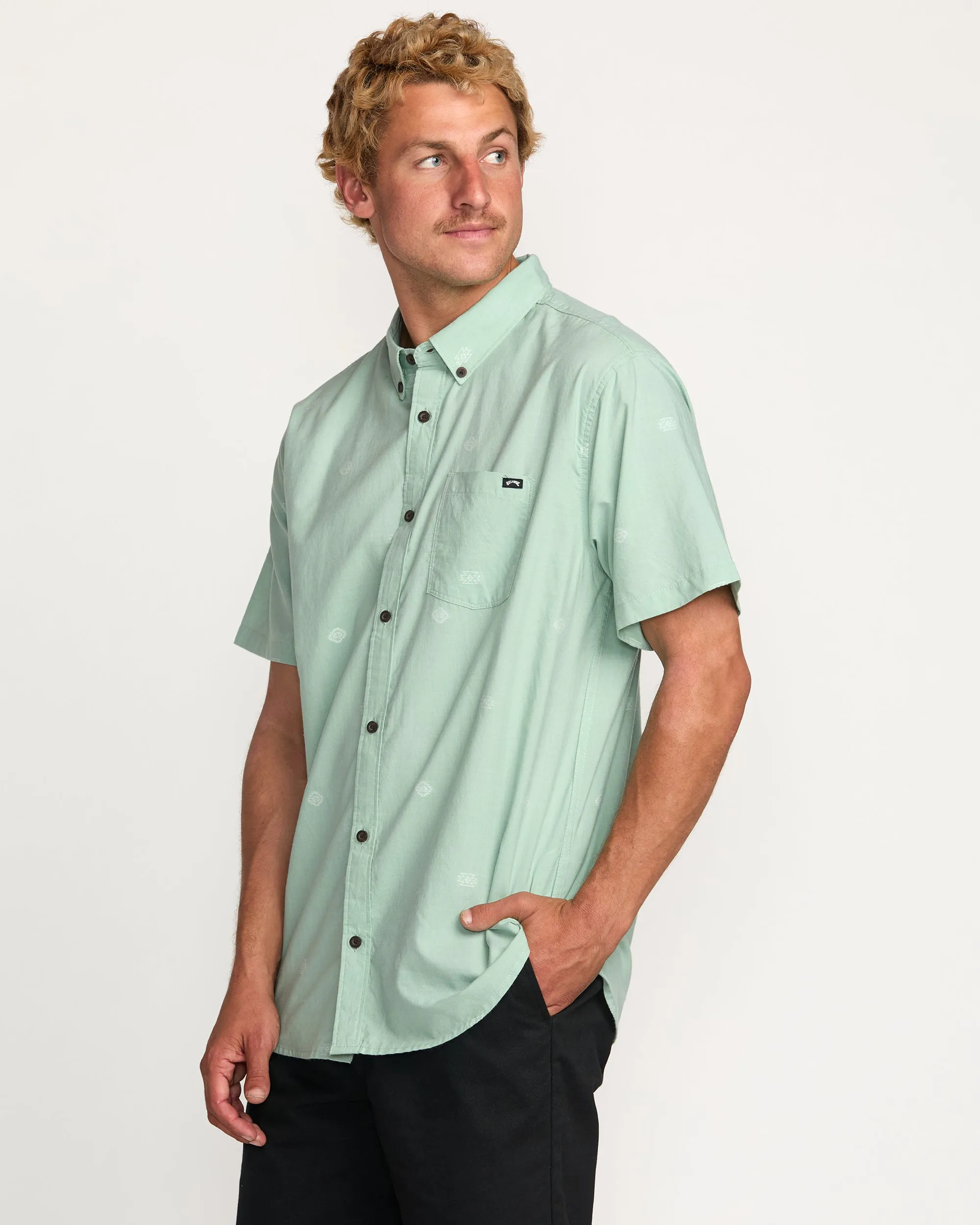All Day Jacquard Short Sleeve Shirt - Seafoam Billabong