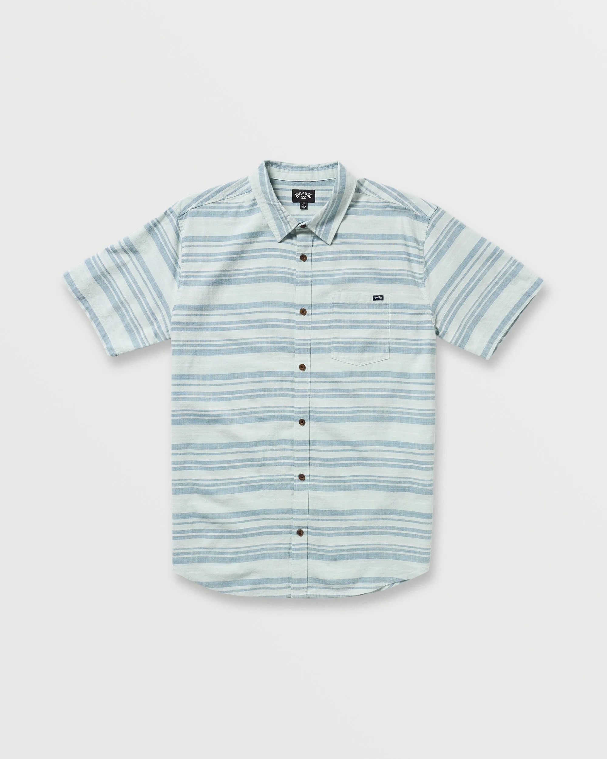 All Day Stripe Short Sleeve Shirt - Ash Blue Billabong