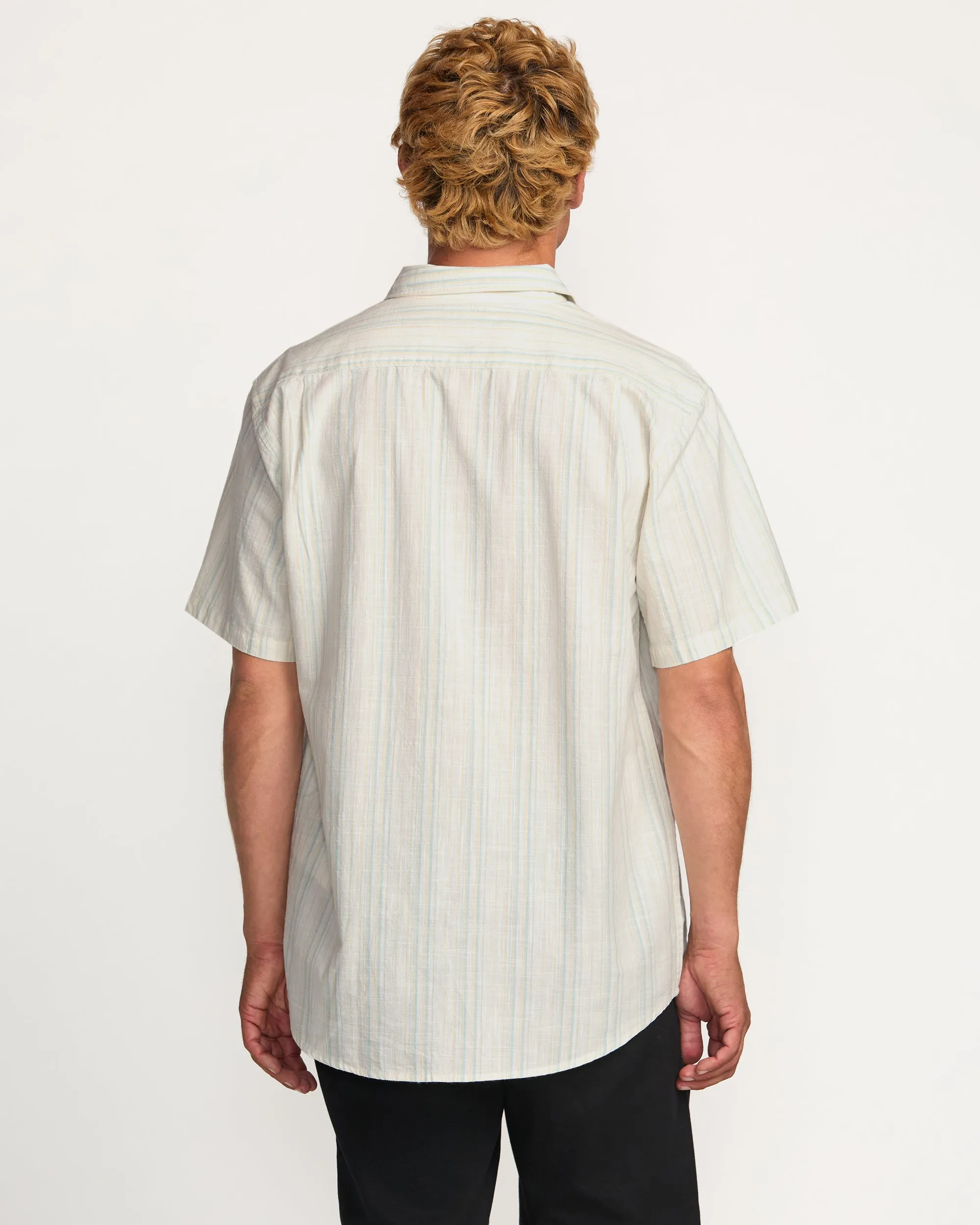 All Day Stripe Short Sleeve Shirt - Off White Billabong