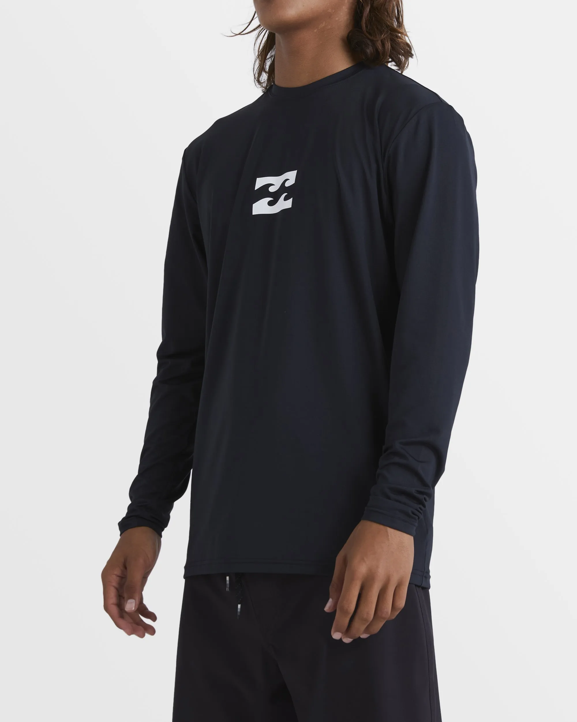 All Day Wave Loose Fit Long Sleeve Surf Tee - Black Billabong