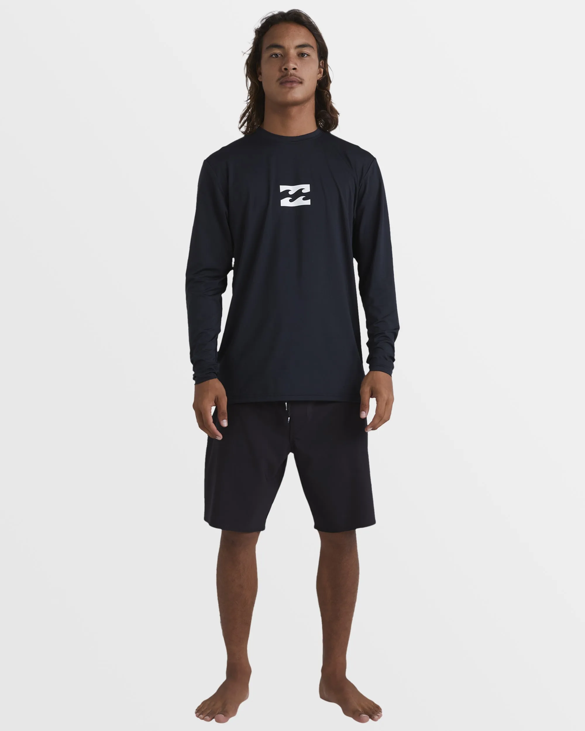 All Day Wave Loose Fit Long Sleeve Surf Tee - Black Billabong